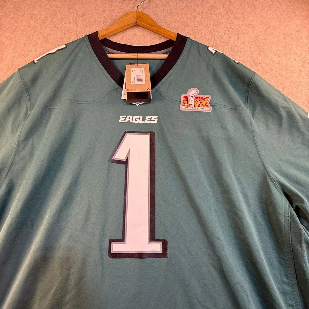 NWT Nike Philadelphia Eagles Jalen Hurts Super Bowl LVII Jersey Green 3XL